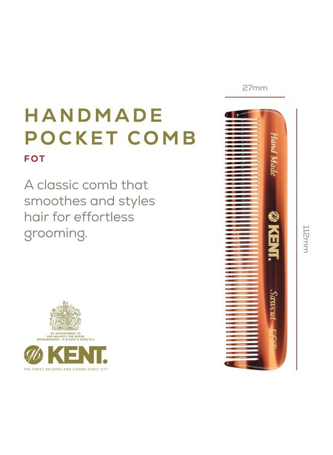 Kent FOT G Fine Tooth Comb for Men - Handmade Pocket Comb for Travel, Styling, Fine or Thinning Hair, Mustache and Beard Care (4.5") - Image 2