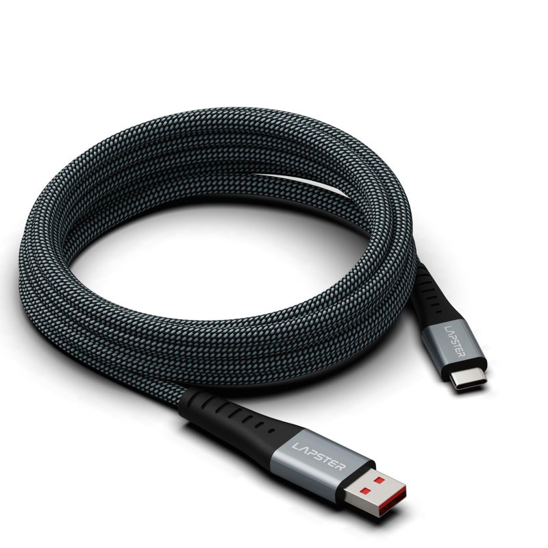 ls lapster Lapster Rapidzz 3A Fast Charging 1.5m Braided Type C Cable for Smartphones, Tablets & other Type C devices, 480Mbps Data Sync, Quick Charge 3.0 (zebra) - Image 4