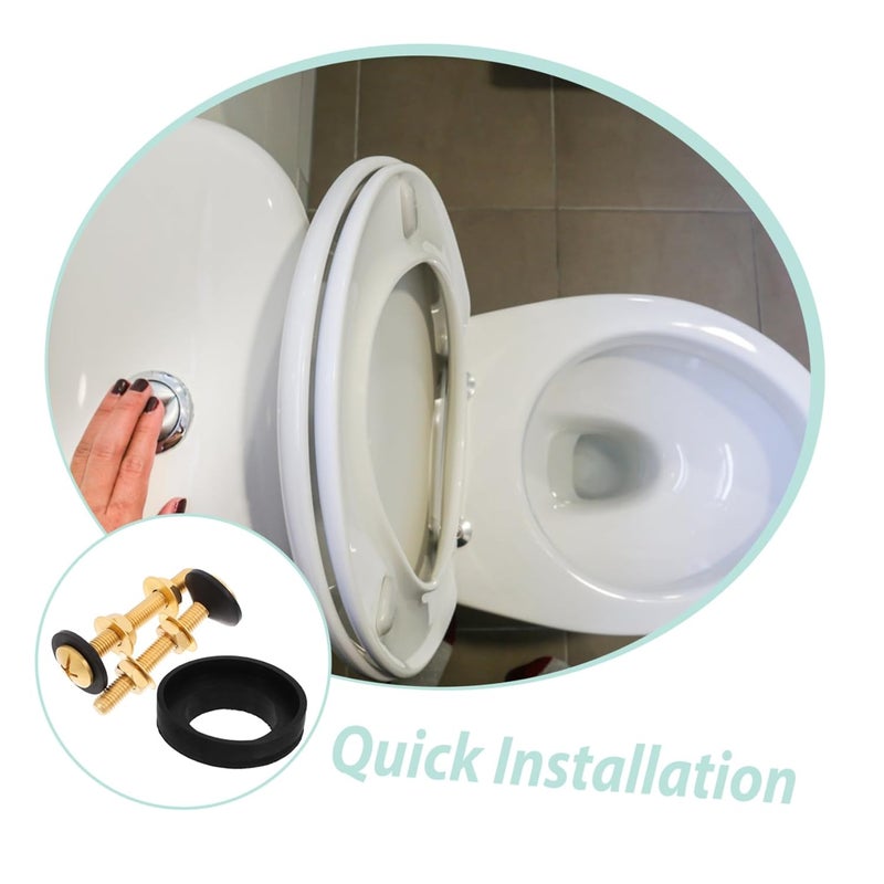 طقم مسامير خزان المرحاض مع مسامير نحاسية وحلقات مطاطية لإصلاح مانع التسرب - Image 4