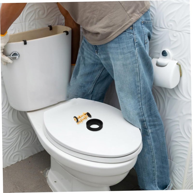 طقم مسامير خزان المرحاض مع مسامير نحاسية وحلقات مطاطية لإصلاح مانع التسرب - Image 5