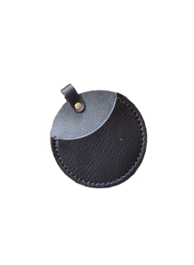 Vintage Cowhide Camera Lens Cover Storage Bag Travel Camera Lens Cover Bag Hanging Belt Photography Tool Cover Bag-Color:Black  - Image 1