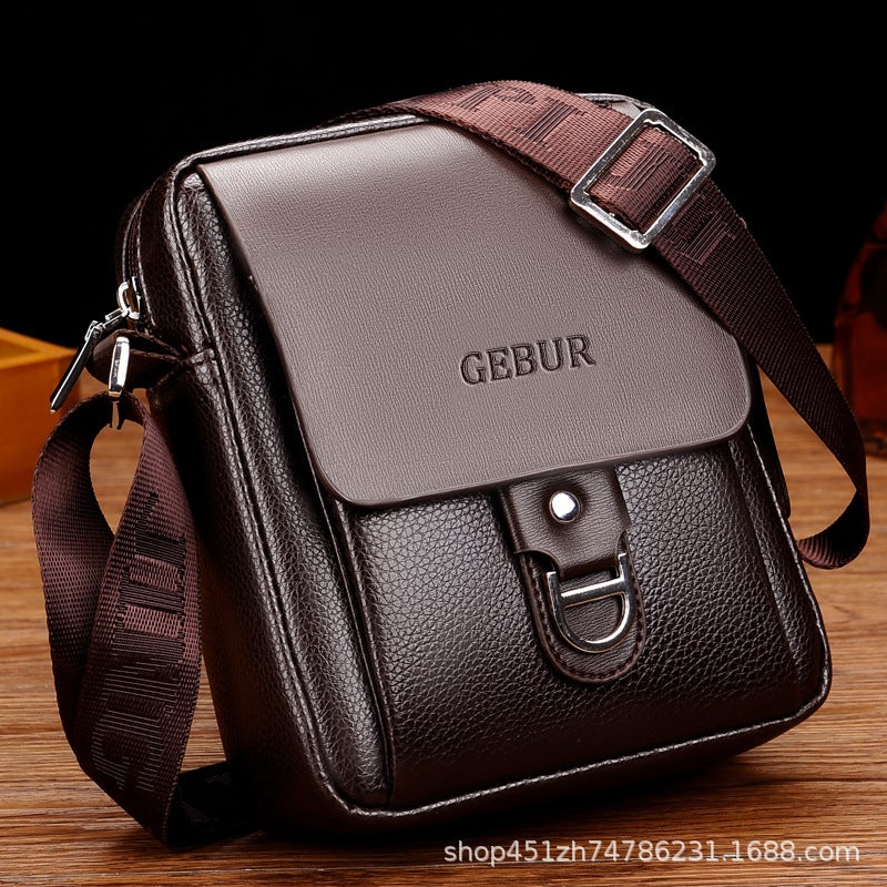 New Men'S Bag Shoulder Bag Crossbody Bag Men'S Casual Bag Vertical Men'S Backpack Business Briefcase Leather Bag - Image 2