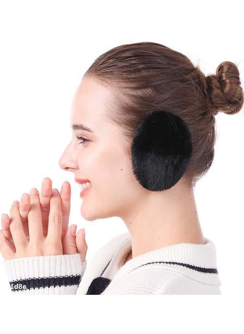 Excefore Fleece Ear Muffs, 3 Pairs Windproof Bandless Ear Warmers for Men Women  - Image 2