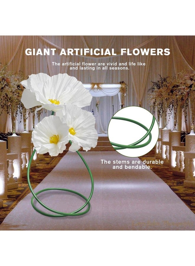asdfg Giant Flowers for Home Decoration - 3 Pack Large Flower Panels for Backdrop Artificial Flowers Wall Table Decor, Flower Birthday Party Decorations for Wedding/Nursery Wall/Baby Bridal Shower (White) - Image 2