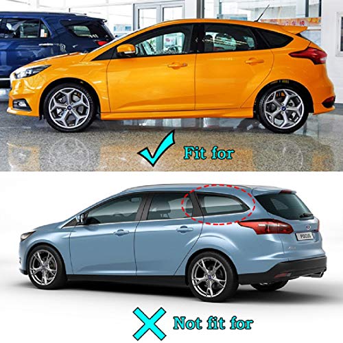 RUIHE Fit for Ford Focus ST RS MK3 Hatchback 2PC 2012 2013 2014 2015 2016 2017 2018 Shiny Black Window Side Louvers Vent - Image 3