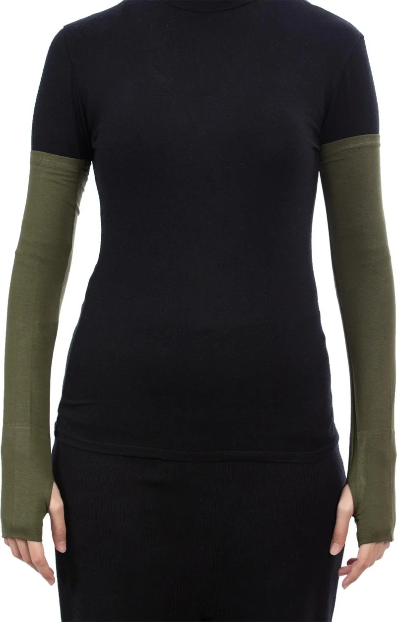 التوبة Finger Interlaced Combed Cotton Hijab Sleeve Khaki