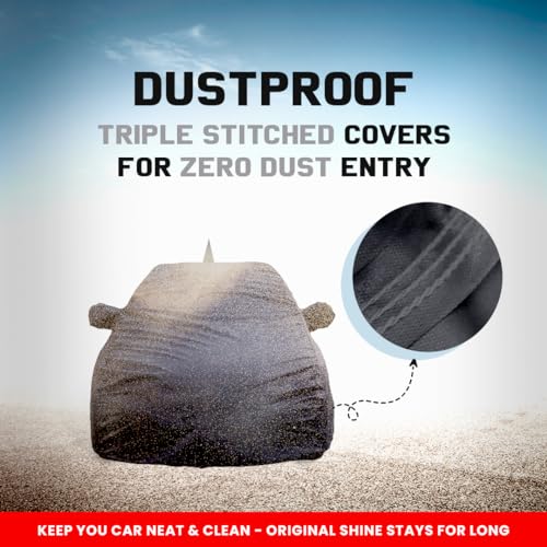 Autofact Waterproof Car Body Cover Compatible with Hyundai I20 Old Model (2008 to 2014) with Mirror and Antenna Pockets, 4 x 4 American Matty, Long Lasting Strong Durable Material, Grey Color - Image 5