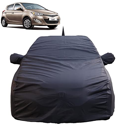 Autofact Waterproof Car Body Cover Compatible with Hyundai I20 Old Model (2008 to 2014) with Mirror and Antenna Pockets, 4 x 4 American Matty, Long Lasting Strong Durable Material, Grey Color - Image 1