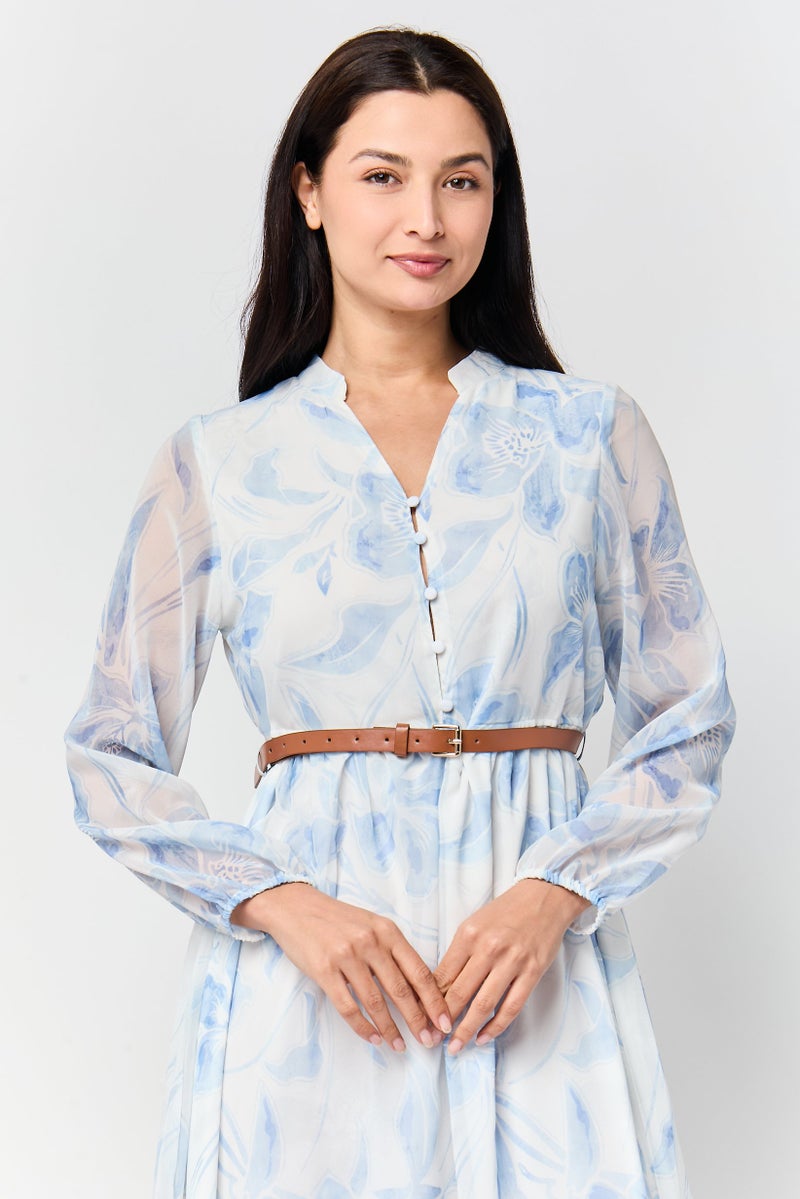Material Girl Women Floral Print Midi Dress, Multicolor - Image 3