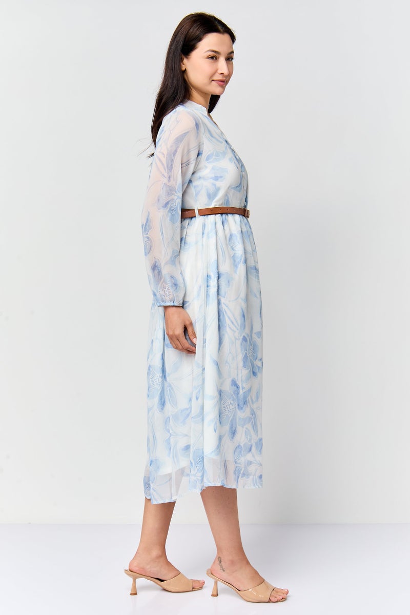 Material Girl Women Floral Print Midi Dress, Multicolor - Image 4