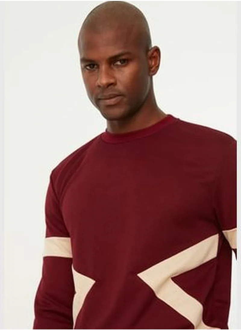 trendyol Claret Red Men's Regular/Normal Fit Cotton Sweatshirt TMNAW21SW0804