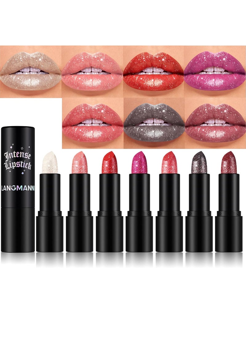 Jolilab - Jolilab Sparkling 7 Pcs Set Lipstick Lip Gloss Long Lasting Waterproof Moisturizer Lip Balm Glitter Shimmer Metallic Lipstick, Diamond Shiny Bold Glow Goth Lipstick for Women Girls,Non-sticky - Image 1