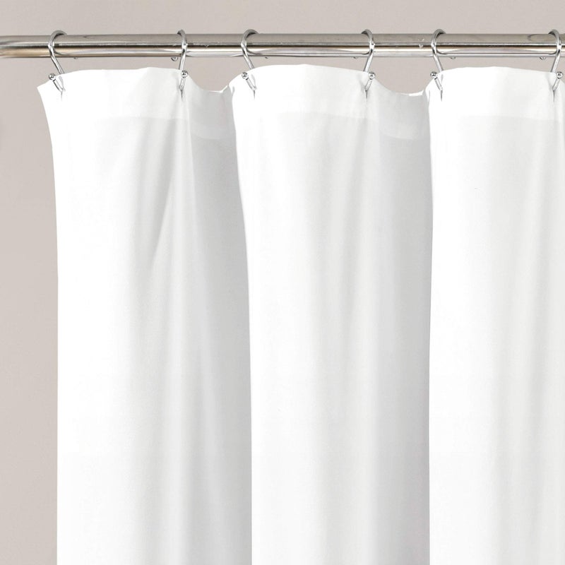 Lush Decor Avery Shower Curtain Ruffled Vintage Chic Farmhouse Style Bathroom, 72â€ x 72â€, White - Image 2