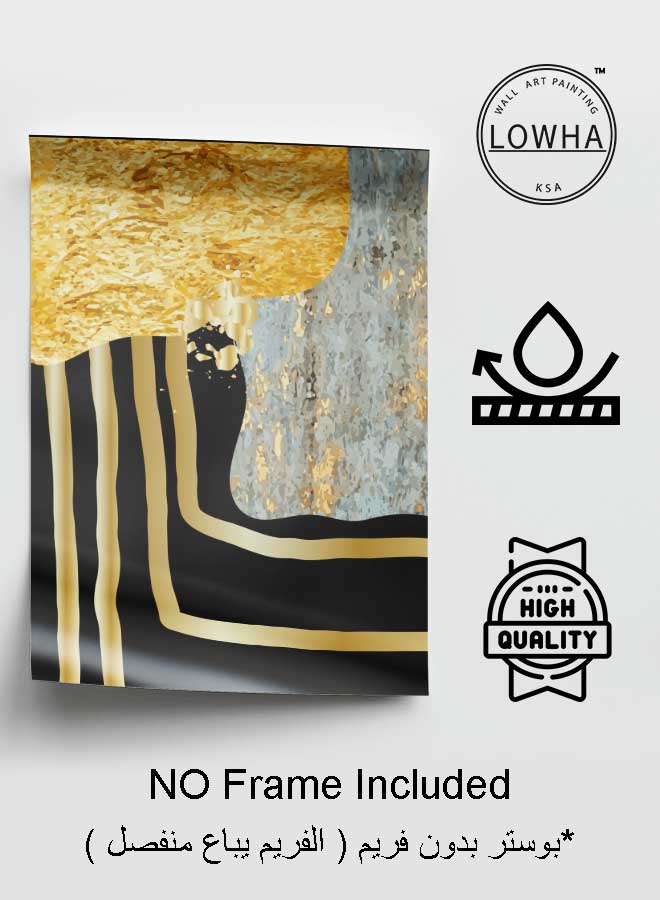 LOWHA Poster Painting Art With Four Separate Pieces Of Double-Sided Stickers Abstract Luxury Gold For Home Bedroom Living Room And Office Decor - Image 3