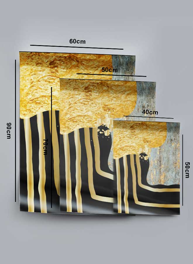 LOWHA Poster Painting Art With Four Separate Pieces Of Double-Sided Stickers Abstract Luxury Gold For Home Bedroom Living Room And Office Decor - Image 4