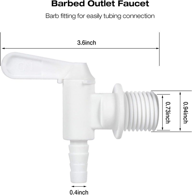 Ferroday 3 Pack Bucket Spigot for 5 Gallon Bucket Spigot Bottling Bucket Plastic Spigot Bottling Spout Fermenting Spigot Homebrew Wine Making Supplies and Equipment 0.4" Barb Spout Spigot for Bucket - Image 4
