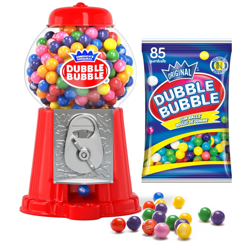 PlayO Gumball Machine for Kids 8.5" - Coin Operated Bubble Gum Machine and Toy Bank - Candy Machine Dispenser Includes 40 Gum Balls - Great Candy Dispenser Machine Gift Toys for Girls and Boys (Red) - Image 1