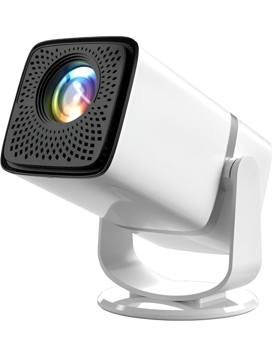 ENUOSUMA Atom 3X | Real Full HD 1080p Native, Automatic Android iOS Projector | 300 ISO | Rotatable Design | 4K HDR Support | Inbuilt Netflix,| ARC-HDMI, USB, WiFi-6, BT, Screen Mirroring (ENU43)