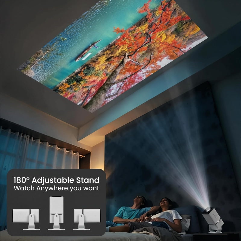 ENUOSUMA Atom 3X | Real Full HD 1080p Native, Automatic Android iOS Projector | 300 ISO | Rotatable Design | 4K HDR Support | Inbuilt Netflix,| ARC-HDMI, USB, WiFi-6, BT, Screen Mirroring (ENU43) - Image 4