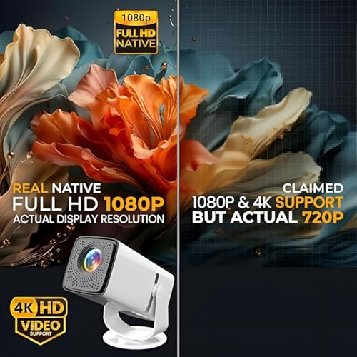 ENUOSUMA Atom 3X | Real Full HD 1080p Native, Automatic Android iOS Projector | 300 ISO | Rotatable Design | 4K HDR Support | Inbuilt Netflix,| ARC-HDMI, USB, WiFi-6, BT, Screen Mirroring (ENU43) - Image 2