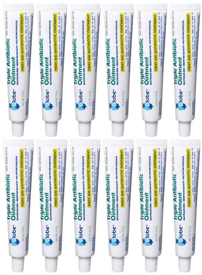 Globe (12 Pack) Triple Antibiotic First Aid Ointment 1 oz, First Aid Antibiotic Ointment, 24-Hour Infection Protection, Wound Care Treatment for Minor Scrapes, Burns and Cuts - Image 1