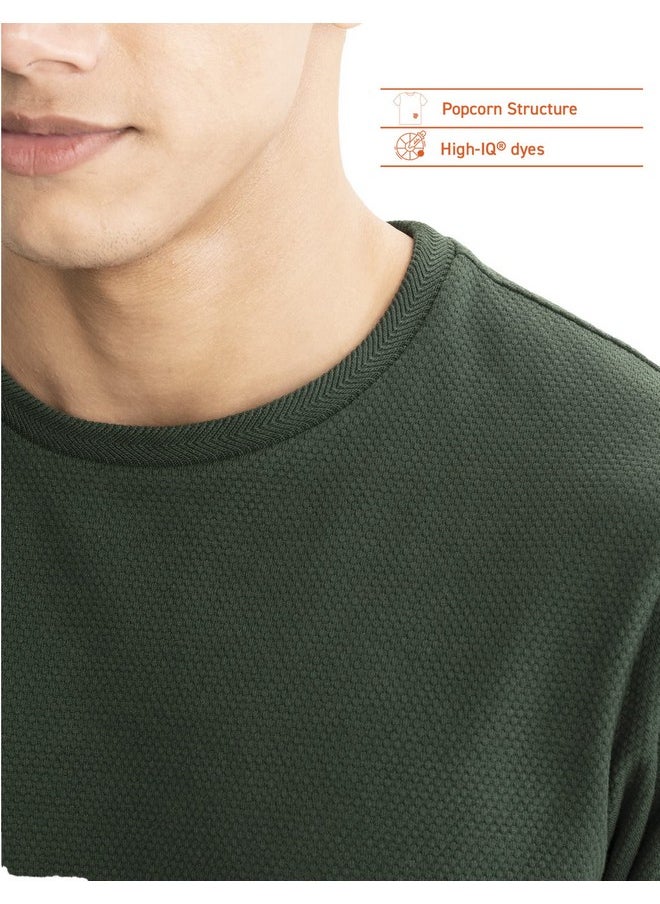 DaMENSCH DAMENSCH Men’s Poly-Cotton Statement Popcorn Textured Casual T-Shirt  - Image 2