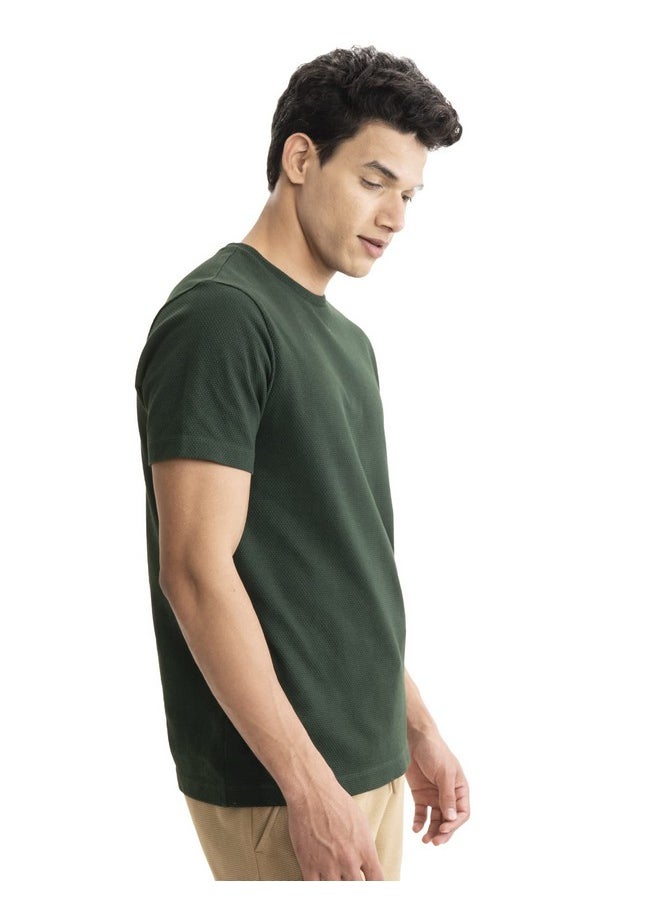 DaMENSCH DAMENSCH Men’s Poly-Cotton Statement Popcorn Textured Casual T-Shirt  - Image 4