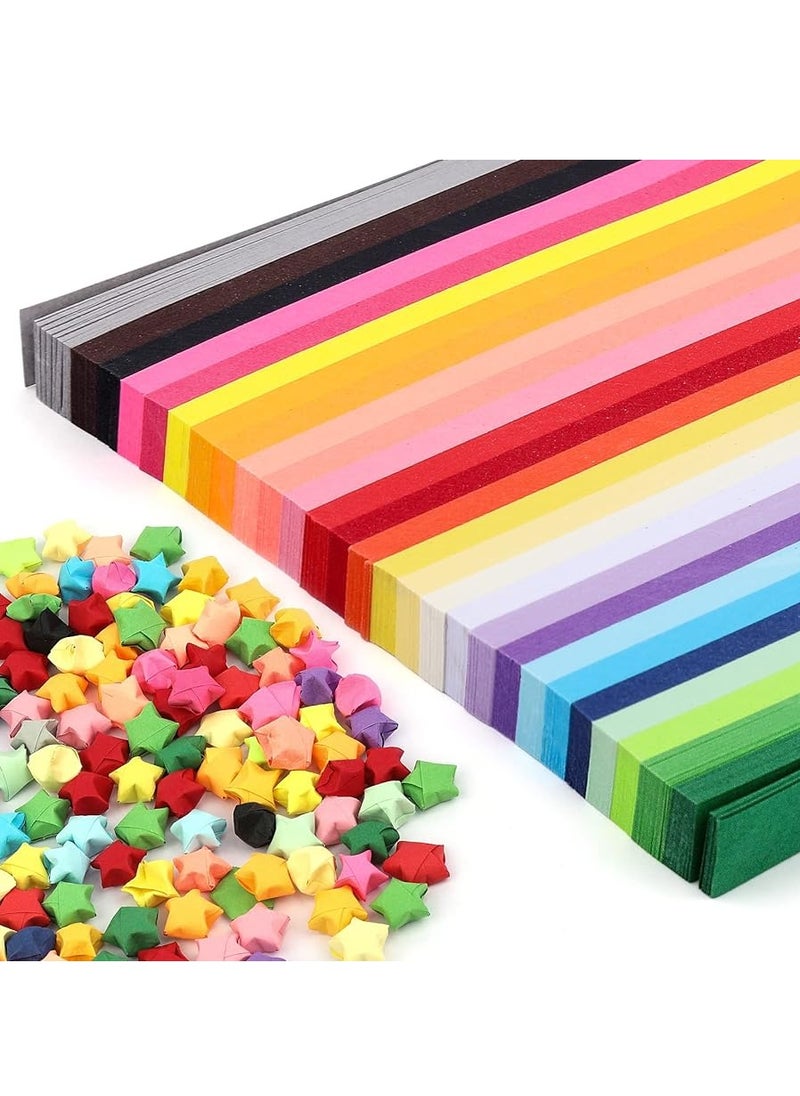 Generic - 1030 Sheets Star Origami Paper 27 Assortment Color Star Paper Strip Double Sided Origami Stars Paper Solid Color Lucky Star Decoration Paper Strips DIY Hand Art Crafts - Image 1
