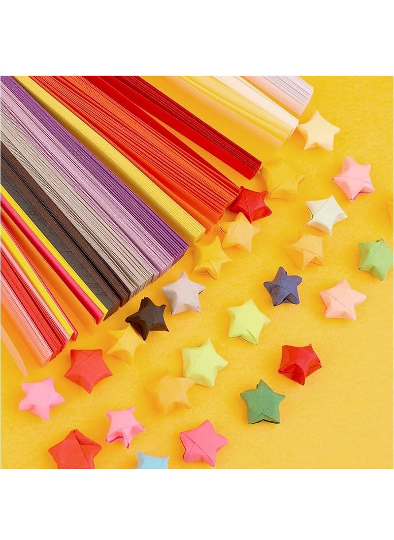 Generic - 1030 Sheets Star Origami Paper 27 Assortment Color Star Paper Strip Double Sided Origami Stars Paper Solid Color Lucky Star Decoration Paper Strips DIY Hand Art Crafts - Image 1