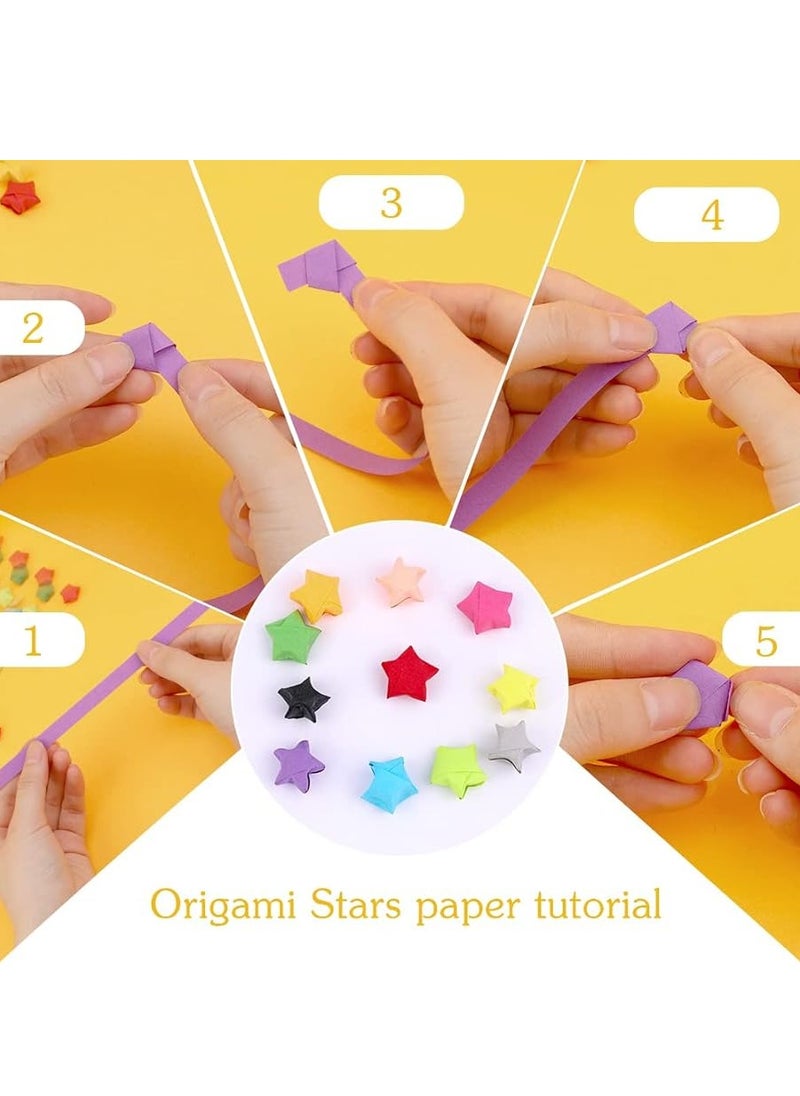 Generic - 1030 Sheets Star Origami Paper 27 Assortment Color Star Paper Strip Double Sided Origami Stars Paper Solid Color Lucky Star Decoration Paper Strips DIY Hand Art Crafts - Image 1
