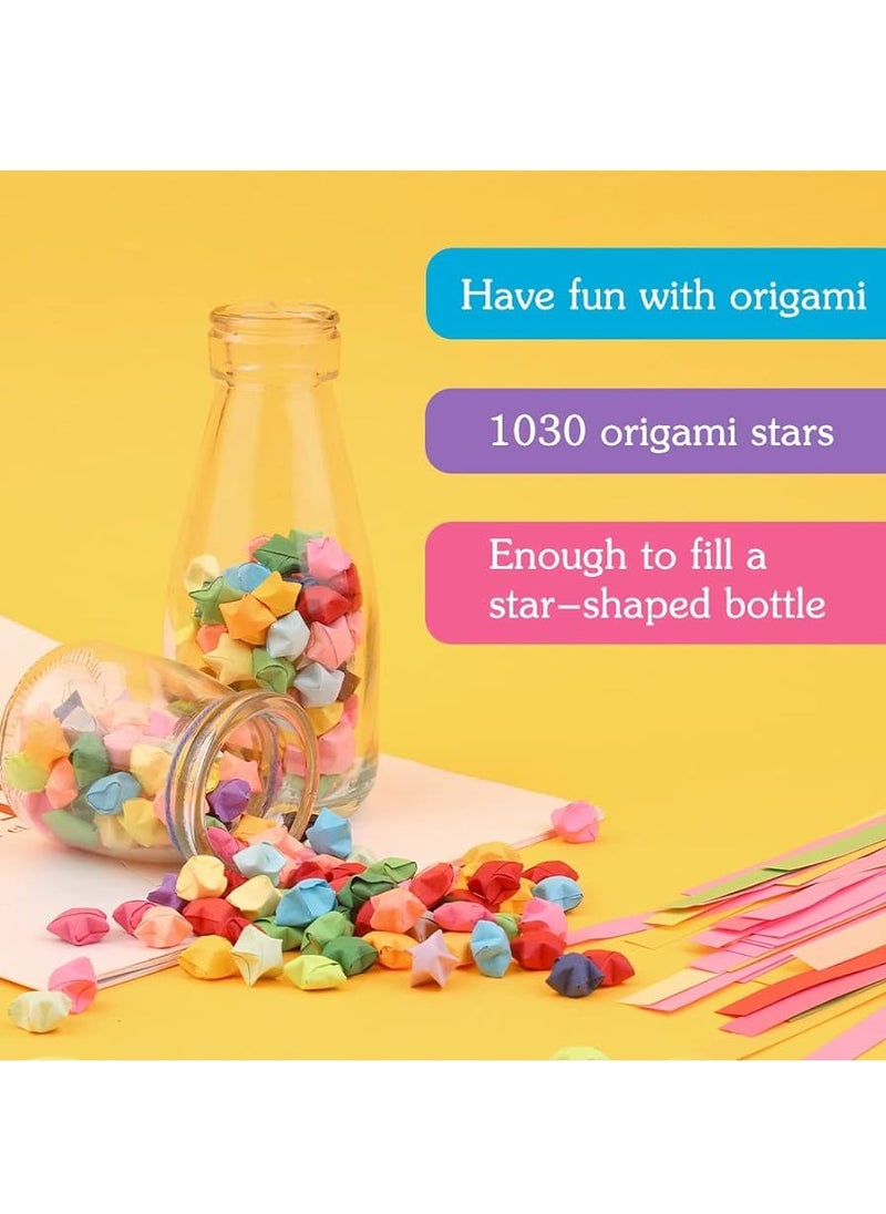 Generic - 1030 Sheets Star Origami Paper 27 Assortment Color Star Paper Strip Double Sided Origami Stars Paper Solid Color Lucky Star Decoration Paper Strips DIY Hand Art Crafts - Image 1