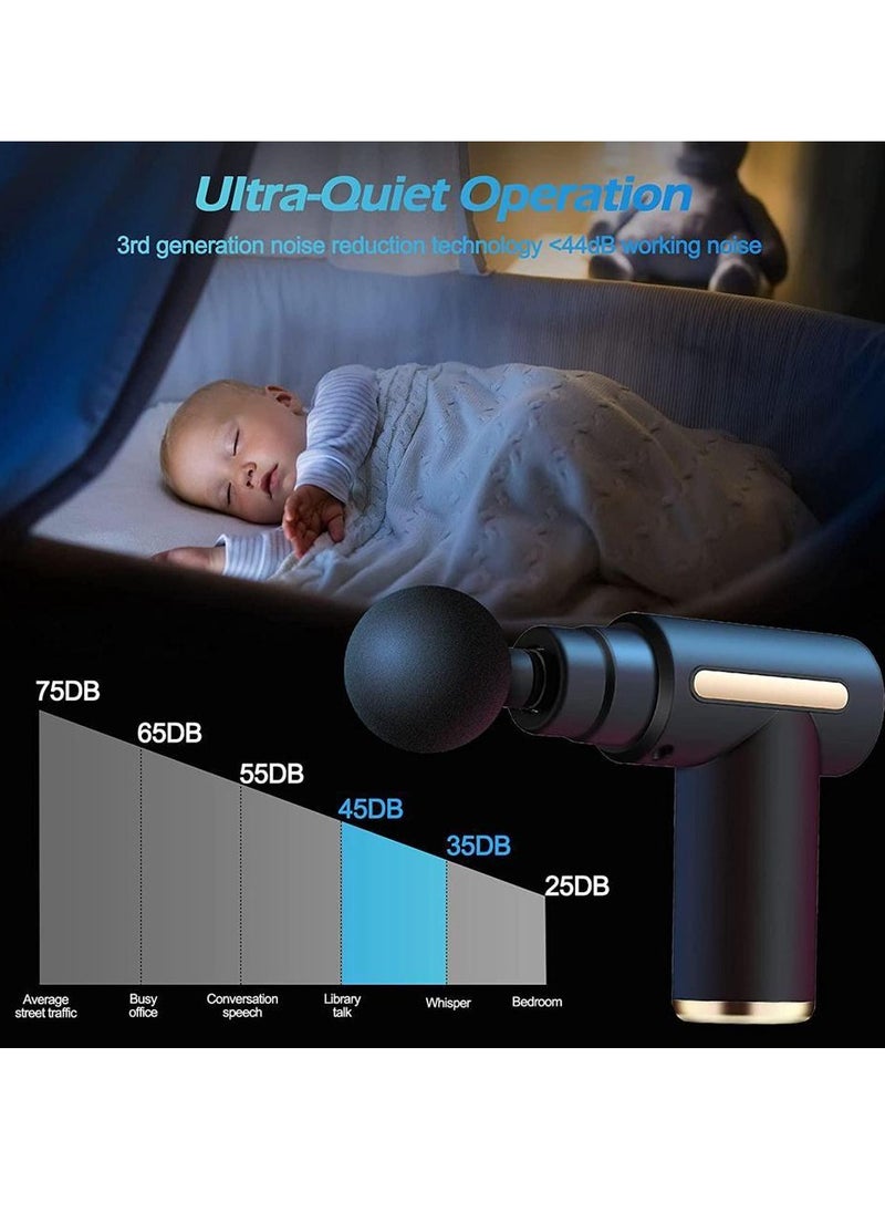 Prime by javaudan Mini Massage Gun Deep Tissue, Portable 6 Speeds Percussion Muscle Massager with 4 Massage Heads 1800mAh Battery & Type-C Charging, 35dB Super Quiet Massage Gun for Muscle Pain Relief  - Image 5