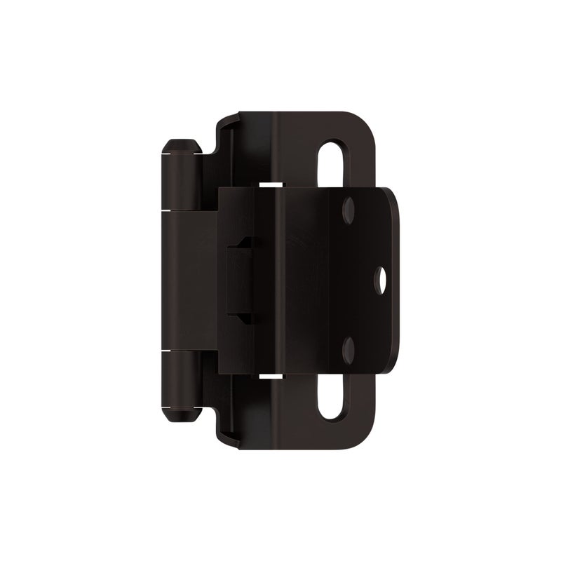 Amerock Cabinet Hinge 38 inch 10 mm Inset Oil Rubbed Bronze 2 Pack SelfClosing Partial Wrap Cabinet Door BPR7565ORB