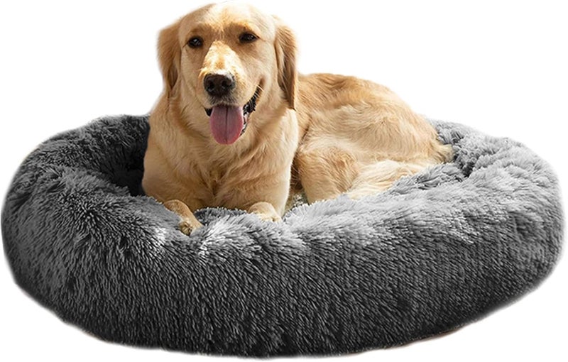 MFox Calming Dog Bed (L/XL/XXL/XXXL) for Medium and Large Dogs Comfortable Pet Bed Faux Fur Donut Cuddler Up to 25/35/55/100lbs - Image 1