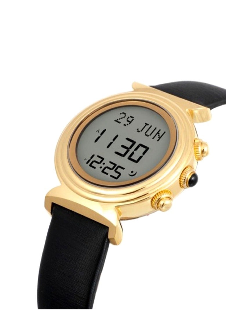 الفجر الفجر السيدات جلدية كوارتز الرقمية ووتش WF14L - 33 مم - أسود  - Image 3