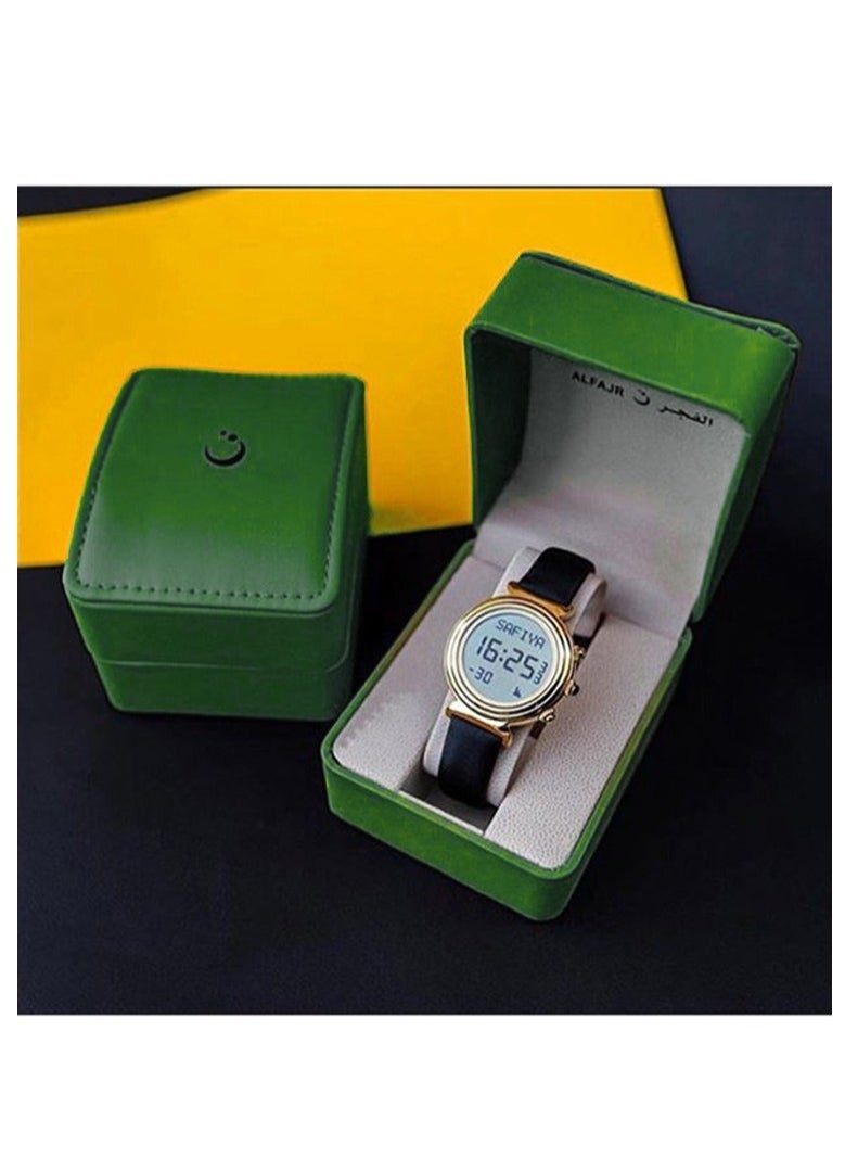الفجر الفجر السيدات جلدية كوارتز الرقمية ووتش WF14L - 33 مم - أسود  - Image 5