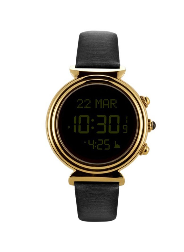 الفجر الفجر السيدات جلدية كوارتز الرقمية ووتش WF14L - 33 مم - أسود  - Image 4