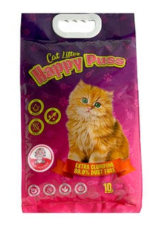 HAPPY PUSS HAPPY PUSS EXTRA CLUMPING PERFUMED BENTONITE CAT LITTER 10L BABY POWDER SCENT  - Image 1