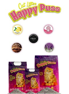 HAPPY PUSS HAPPY PUSS EXTRA CLUMPING PERFUMED BENTONITE CAT LITTER 10L BABY POWDER SCENT  - Image 2