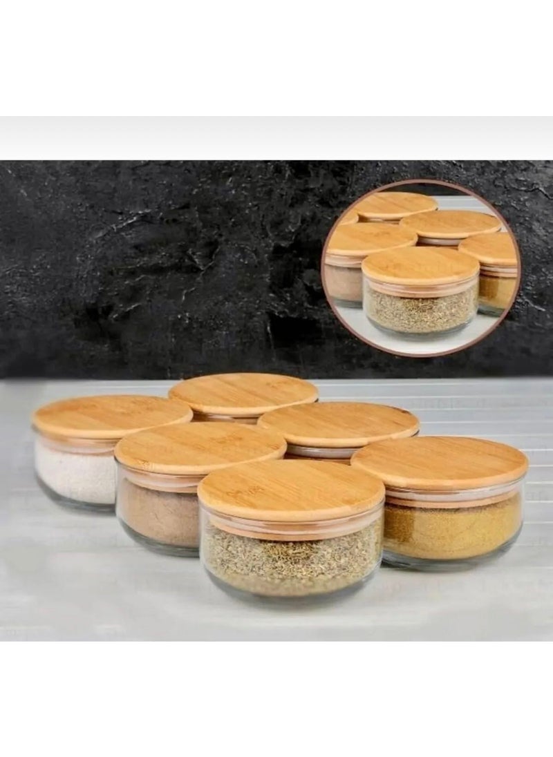 Kitchen Pembelia 6-Piece Bamboo Vacuum Lid Glass Breakfast Set Storage Container  - Image 1