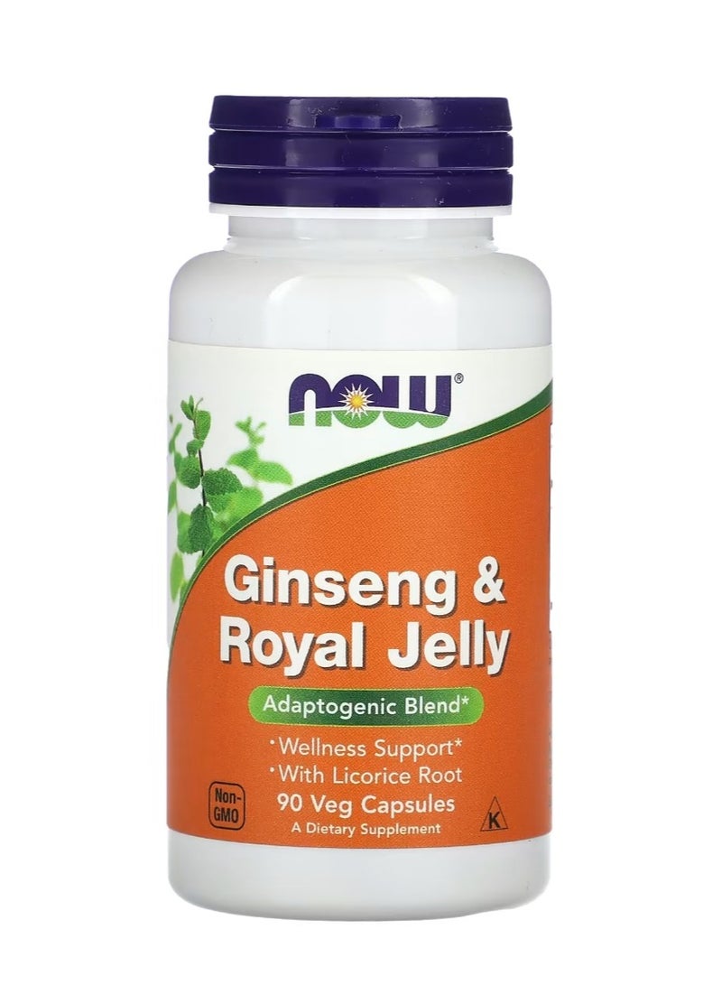 now Ginseng And Royal Jelly 90 Veg Capsules - Image 1