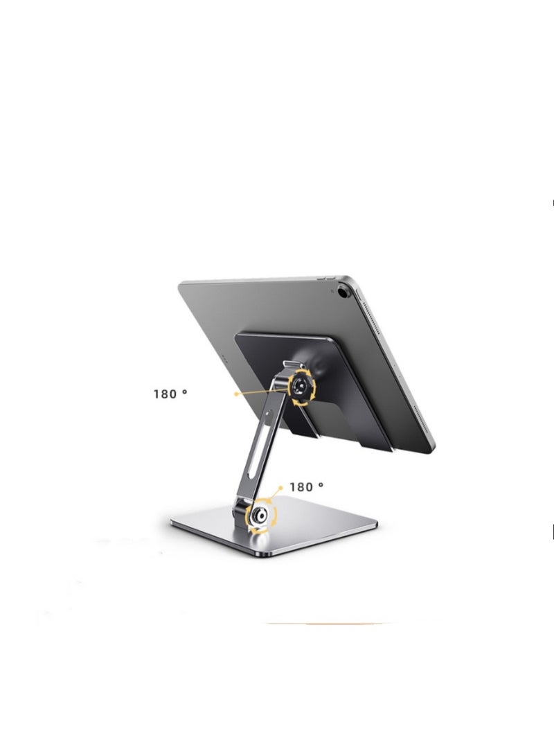 Metal iPad Stand Ultra Stable Foldable Tablet Stand Holder for Desk Adjustable Mobile Phone Holder - Image 2