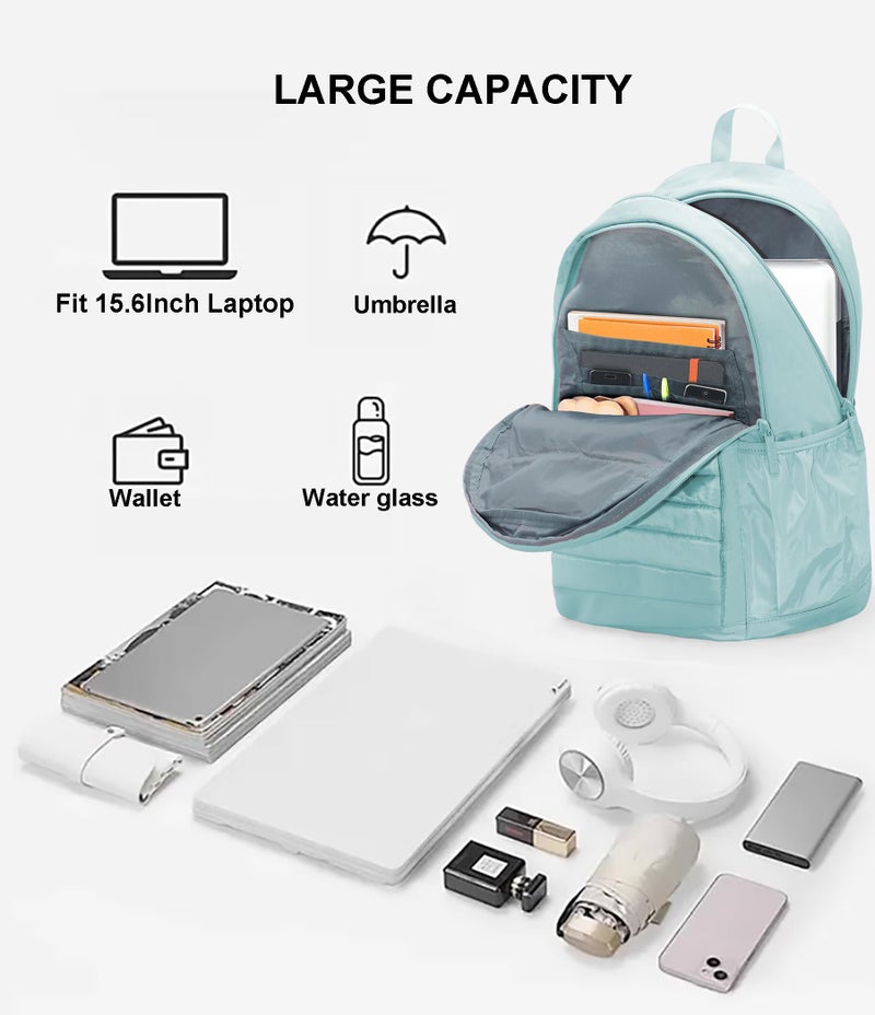 KEOFID Travel Backpack for Women, Womens Work Backpacks, Anti-theft Backpack Purse, Back pack for College Girls, Carry-On Travel Backpacks,Bookbag(Light Green) - Image 4