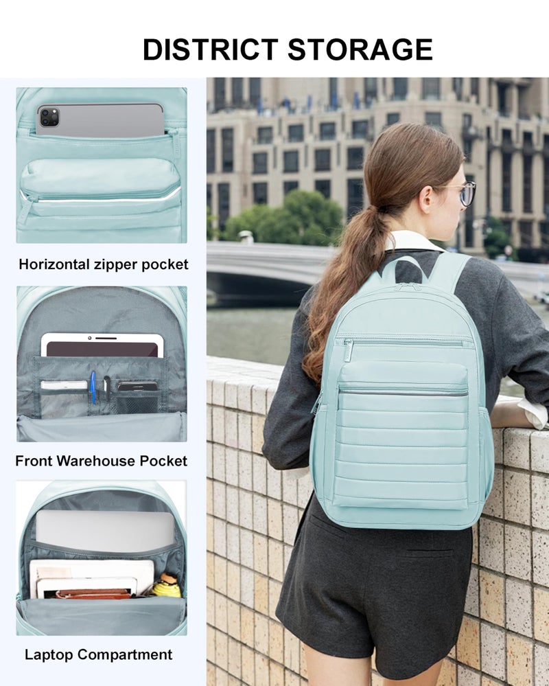 KEOFID Travel Backpack for Women, Womens Work Backpacks, Anti-theft Backpack Purse, Back pack for College Girls, Carry-On Travel Backpacks,Bookbag(Light Green) - Image 5