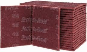 3M 6" x 9" 3M 07447 Scotch-Brite Maroon General Purpose Hand Pads (1-Pack of 20 Pads) - Image 2