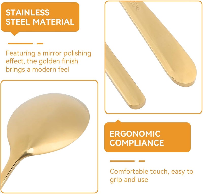 Beufee Gold Chopstick Spoon Set Portable Cutlery Set Reusable Cute Metal Stainless Steel Korean Chopstix Spoon Set for Home TravelGold - Image 2