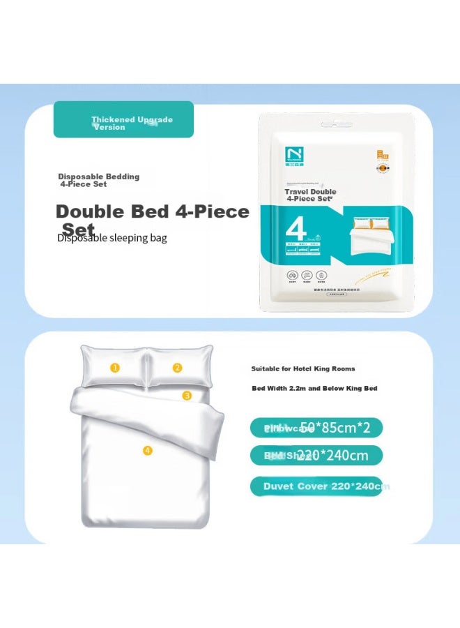 NOLANSEND Nolansen Disposable Bed Sheet Quilt Cover Pillowcase Travel Thickened 4-piece Set Business Trip Hotel Anti-dirt Sleeping Bag Bedding - Image 4
