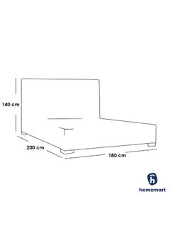 Homzmart White Wood and Velvet Super King Bed 200x180x140 cm - Grey  - Image 2