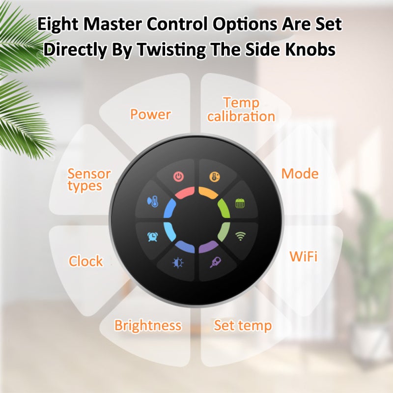 WiFi Smart Thermostat, 3.2 Inch Circular 240*240 TFT, Above 6H Tempered Glass - Superfine Aluminum Side Knob Smart Thermostat for Water Heating - Image 3
