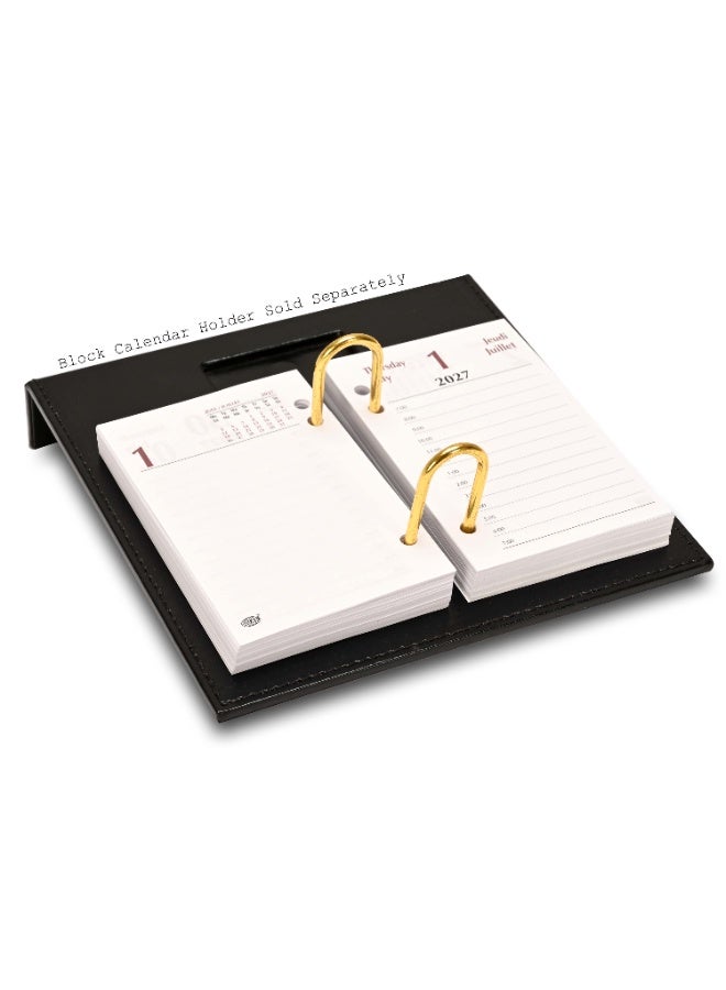FIS 2027 Block Calendar, Size 80x120mm(3.15"x4.72"Inches), 1 Day Per Sheet, English & French Language, 60gsm White Paper-FSBCEF27 - Image 4